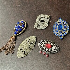 Five vintage unique and lovely brooches for your collection